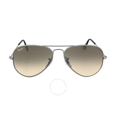 Ray Ban Aviator Gradient Light Grey Unisex Sunglasses Rb3025 003/32 55 In Grey / Silver
