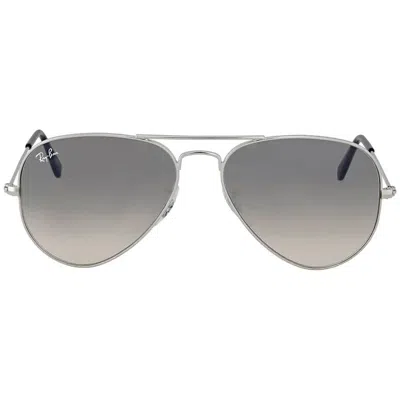 Ray Ban Aviator Gradient Light Grey Unisex Sunglasses Rb3025 003/32 62 In Blue