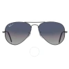 Ray Ban Aviator Gradient Polarized Blue/gray Pilot Unisex Sunglasses Rb3025 004/78 55 In Blue / Grey / Gun Metal / Gunmetal