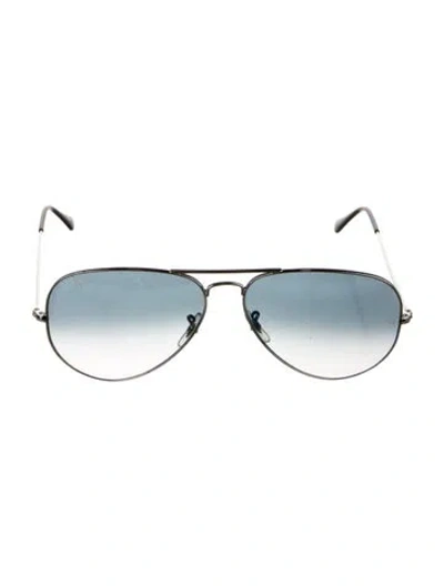 Pre-owned Ray Ban Aviator Gradient Sunglasses In Black