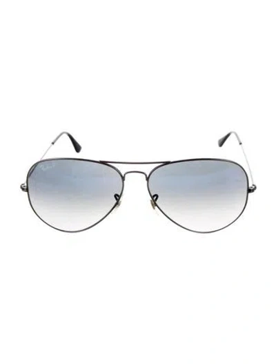 Pre-owned Ray Ban Aviator Gradient Sunglasses In Black