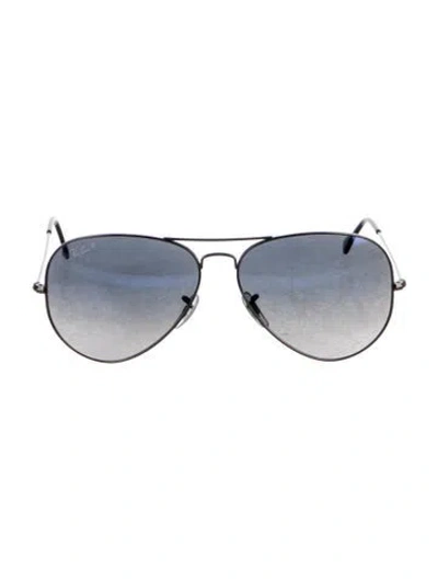 Pre-owned Ray Ban Aviator Gradient Sunglasses In Black