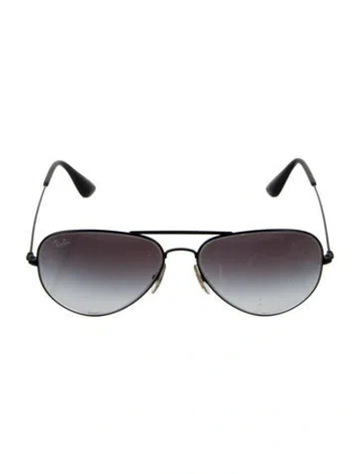 Pre-owned Ray Ban Aviator Gradient Sunglasses In Black