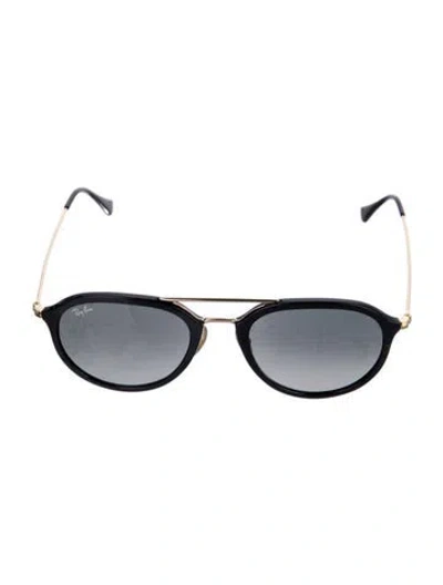 Pre-owned Ray Ban Aviator Gradient Sunglasses In Black