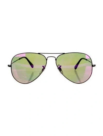 Pre-owned Ray Ban Aviator Gradient Sunglasses In Black