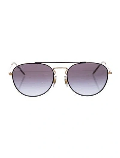 Pre-owned Ray Ban Aviator Gradient Sunglasses In Black
