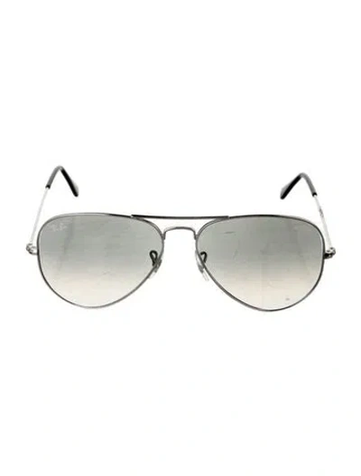 Pre-owned Ray Ban Aviator Gradient Sunglasses In Black/silver