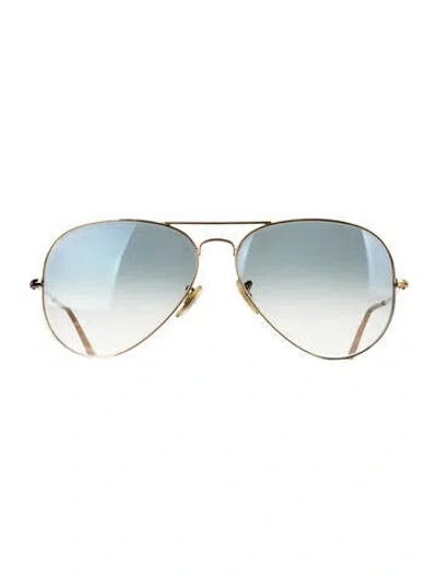 Pre-owned Ray Ban Aviator Gradient Sunglasses In Blue/gold