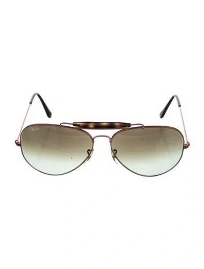 Pre-owned Ray Ban Aviator Gradient Sunglasses In Brown