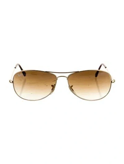 Pre-owned Ray Ban Aviator Gradient Sunglasses In Brown