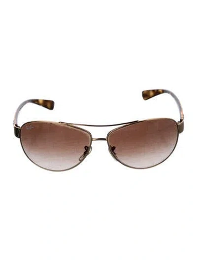 Pre-owned Ray Ban Aviator Gradient Sunglasses In Brown