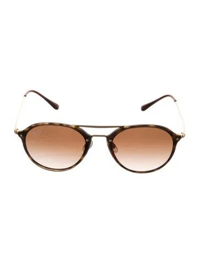 Pre-owned Ray Ban Aviator Gradient Sunglasses In Brown