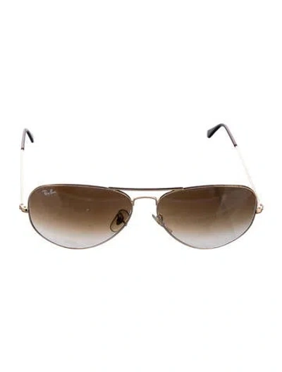 Pre-owned Ray Ban Aviator Gradient Sunglasses In Brown