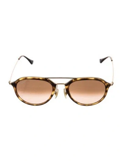 Pre-owned Ray Ban Aviator Gradient Sunglasses In Brown