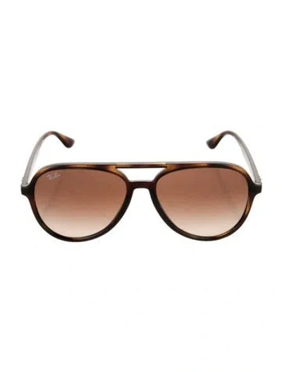 Pre-owned Ray Ban Aviator Gradient Sunglasses In Brown