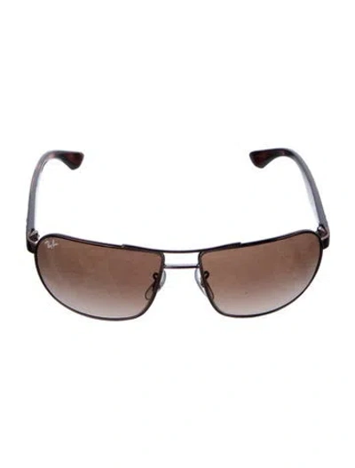 Pre-owned Ray Ban Aviator Gradient Sunglasses In Brown