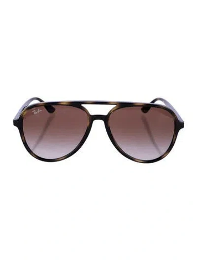 Pre-owned Ray Ban Aviator Gradient Sunglasses In Brown