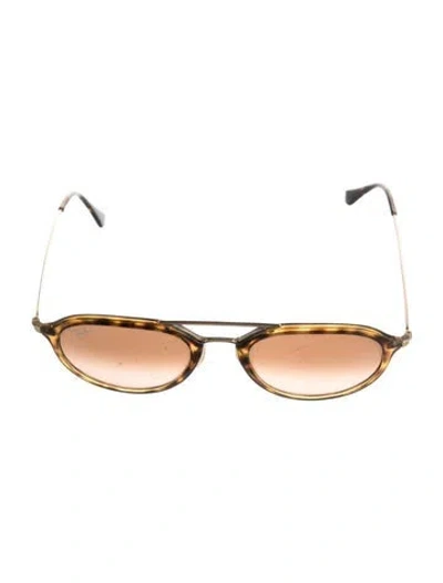 Pre-owned Ray Ban Aviator Gradient Sunglasses In Brown