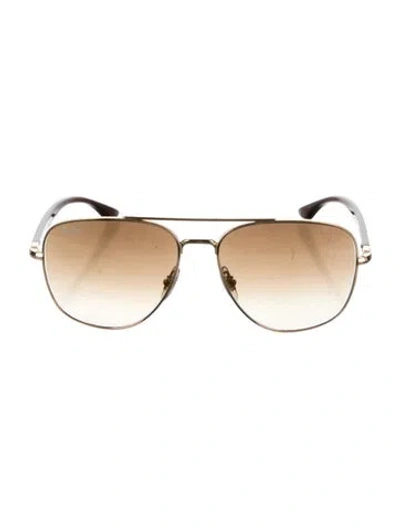 Pre-owned Ray Ban Aviator Gradient Sunglasses In Brown