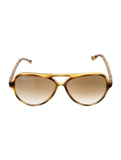 Pre-owned Ray Ban Aviator Gradient Sunglasses In Brown