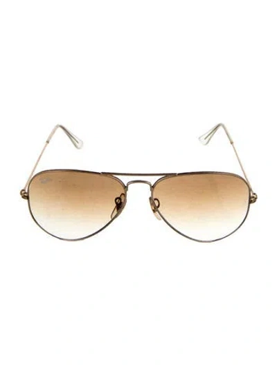 Pre-owned Ray Ban Aviator Gradient Sunglasses In Brown