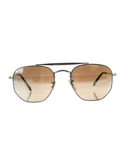 Pre-owned Ray Ban Aviator Gradient Sunglasses In Brown/gold
