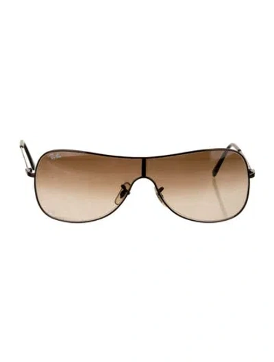 Pre-owned Ray Ban Aviator Gradient Sunglasses In Brown/metallic