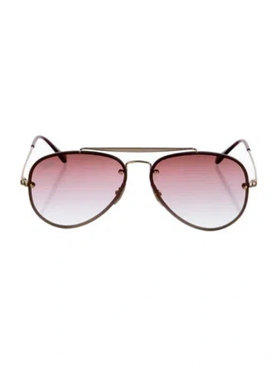 Pre-owned Ray Ban Aviator Gradient Sunglasses In Burgundy