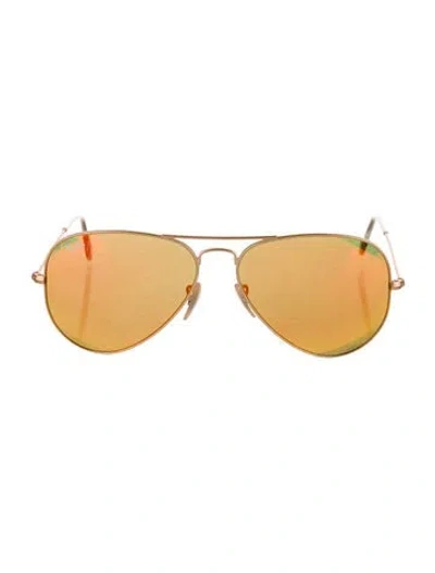 Pre-owned Ray Ban Aviator Gradient Sunglasses In Gold