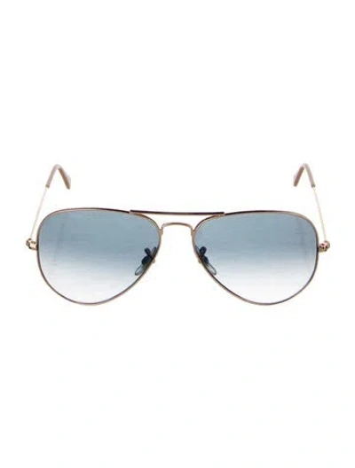 Pre-owned Ray Ban Aviator Gradient Sunglasses In Gold
