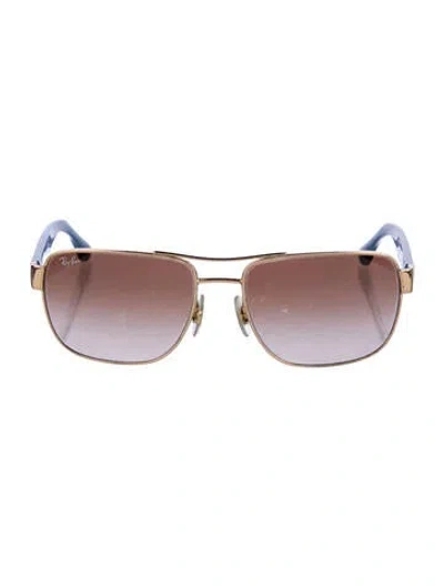 Pre-owned Ray Ban Aviator Gradient Sunglasses In Gold