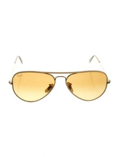 Pre-owned Ray Ban Aviator Gradient Sunglasses In Gold