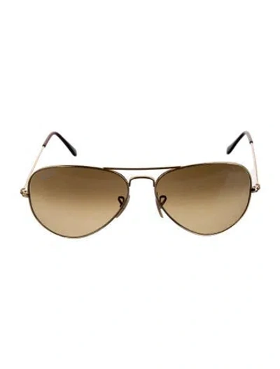 Pre-owned Ray Ban Aviator Gradient Sunglasses In Gold