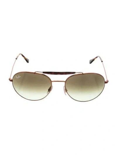 Pre-owned Ray Ban Aviator Gradient Sunglasses In Gold