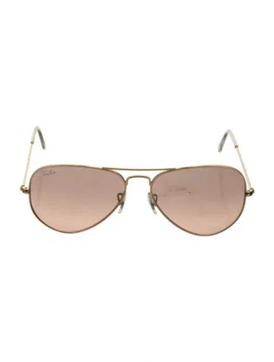 Pre-owned Ray Ban Aviator Gradient Sunglasses In Gold