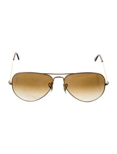 Pre-owned Ray Ban Aviator Gradient Sunglasses In Gold