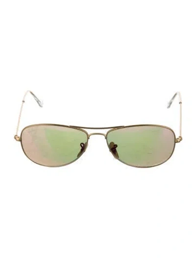 Pre-owned Ray Ban Aviator Gradient Sunglasses In Gold