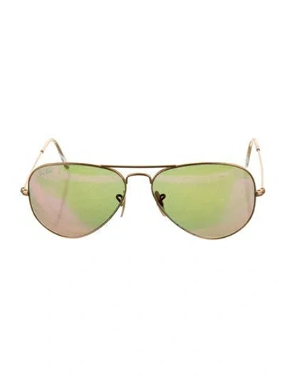 Pre-owned Ray Ban Aviator Gradient Sunglasses In Gold