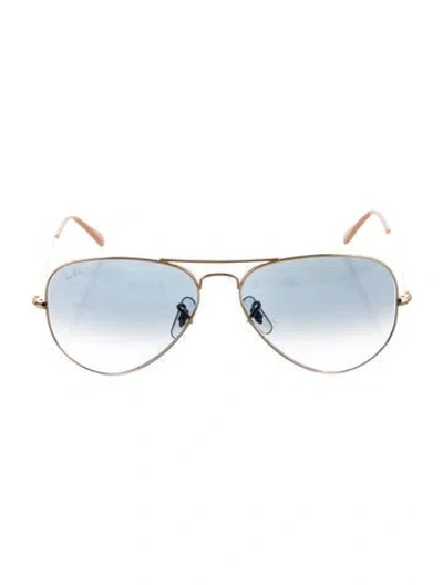 Pre-owned Ray Ban Aviator Gradient Sunglasses In Gold