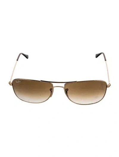 Pre-owned Ray Ban Aviator Gradient Sunglasses In Gold