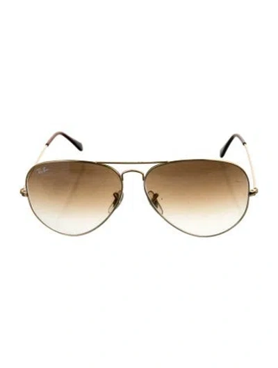 Pre-owned Ray Ban Aviator Gradient Sunglasses In Gold