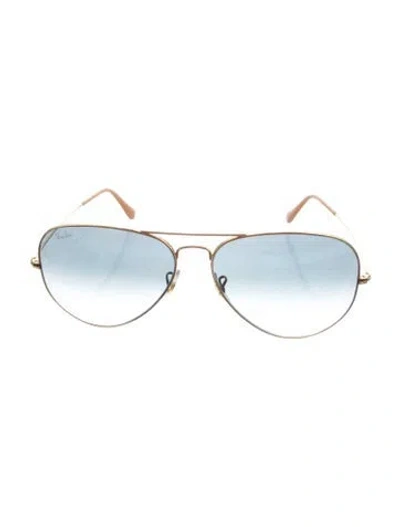 Pre-owned Ray Ban Aviator Gradient Sunglasses In Gold