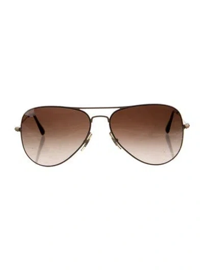 Pre-owned Ray Ban Aviator Gradient Sunglasses In Gold