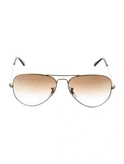 Pre-owned Ray Ban Aviator Gradient Sunglasses In Gold
