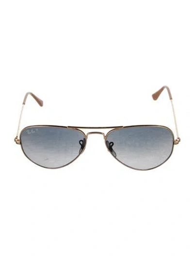 Pre-owned Ray Ban Aviator Gradient Sunglasses In Gold