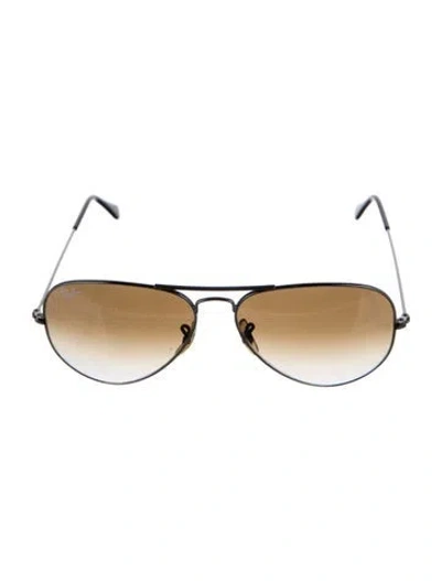 Pre-owned Ray Ban Aviator Gradient Sunglasses In Gold