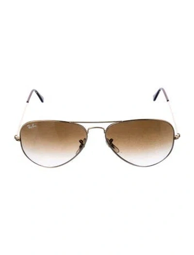 Pre-owned Ray Ban Aviator Gradient Sunglasses In Gold