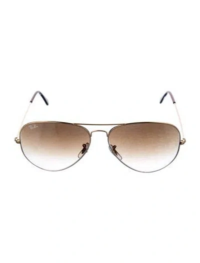 Pre-owned Ray Ban Aviator Gradient Sunglasses In Gold