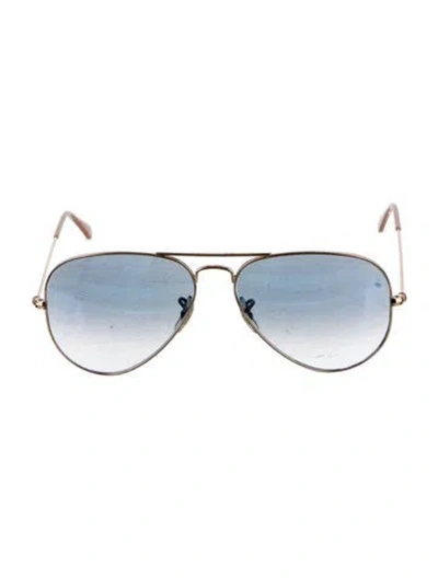 Pre-owned Ray Ban Aviator Gradient Sunglasses In Gold