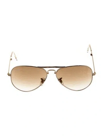 Pre-owned Ray Ban Aviator Gradient Sunglasses In Gold